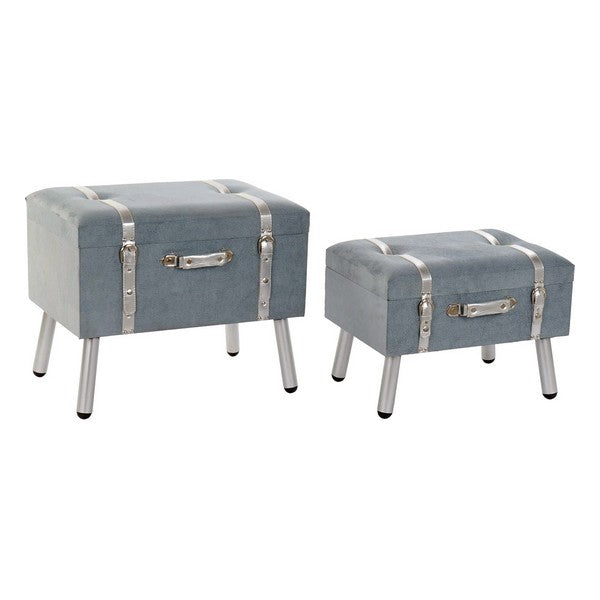 Fußstütze Dekodonia (2 pcs) Samt Holz MDF Chic