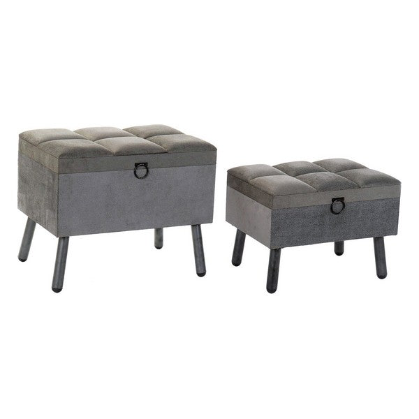 Fußstütze Dekodonia (2 pcs) Samt Holz MDF Loft