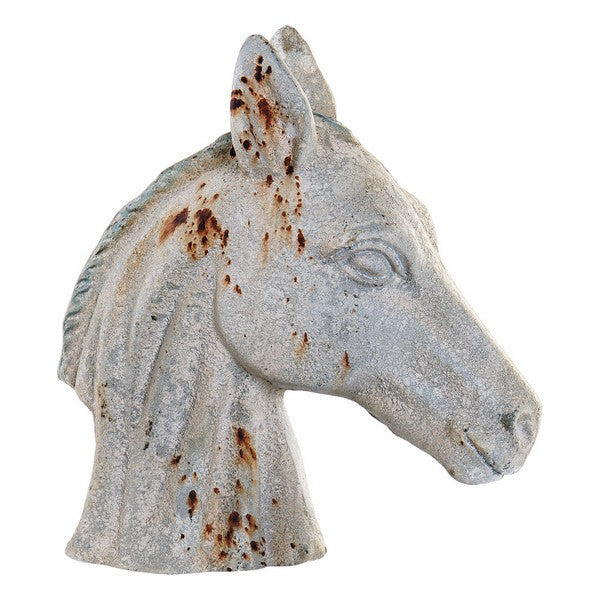 Skulptur Dekodonia Pferd Weiß Antiker Finish (14 x 30 x 31 cm)