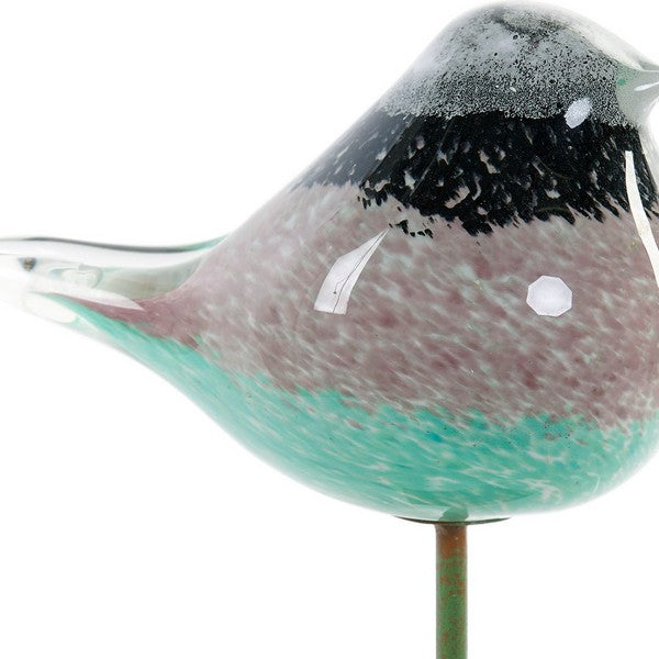 Deko-Figur Dekodonia Fugl Metall Kristall (13 x 8 x 25 cm)