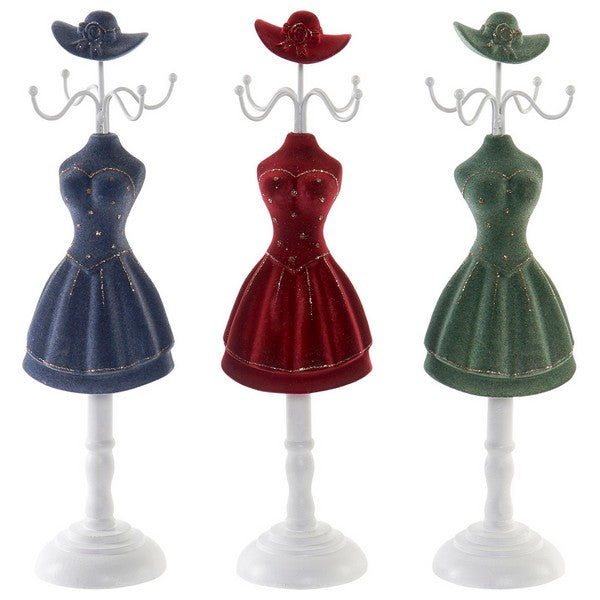 Schmuckständer Dekodonia Polyester Harz Beflockt (10 x 9 x 33 cm) (3 pcs)