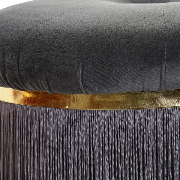 Fußstütze Dekodonia Flecos Polyester Holz Holz MDF Chic (34 x 34 x 38 cm)