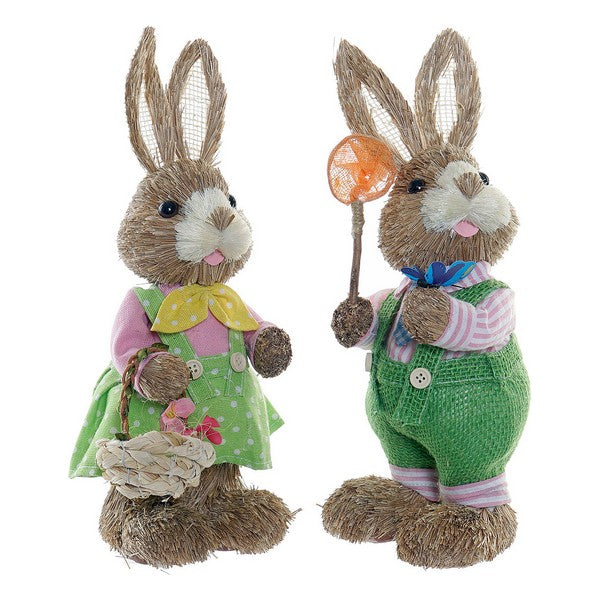 Deko-Figur Dekodonia Polyester Faser Hase (11 x 12 x 32 cm) (2 pcs)