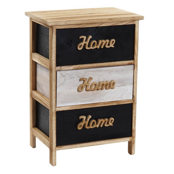 Rollcontainer Dekodonia Schwarz Paulonia-Holz (40 x 29 x 58 cm)