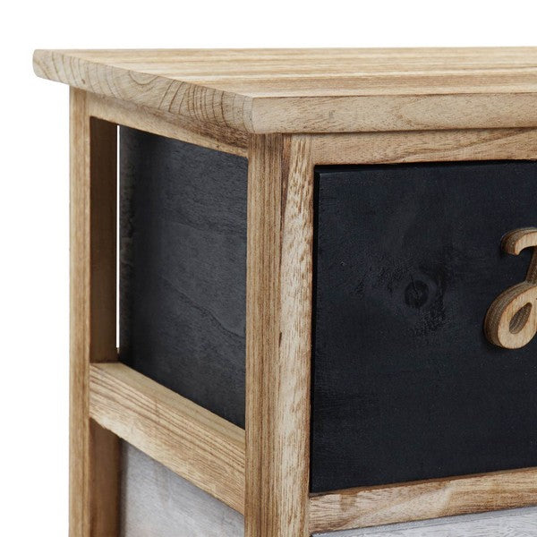 Rollcontainer Dekodonia Schwarz Paulonia-Holz (40 x 29 x 58 cm)