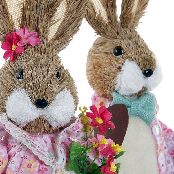 Deko-Figur Dekodonia Polyester Faser Hase (17 x 17 x 40 cm) (2 pcs)