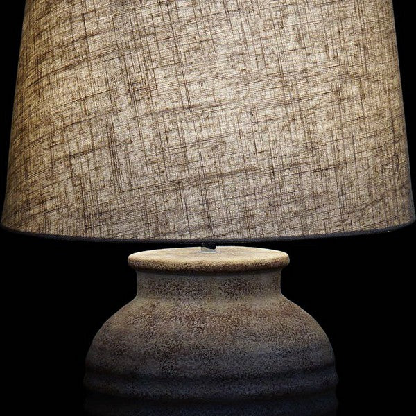 Tischlampe Dekodonia Braun Samt Leinen Kunststoff aus Keramik (40 x 65 cm)