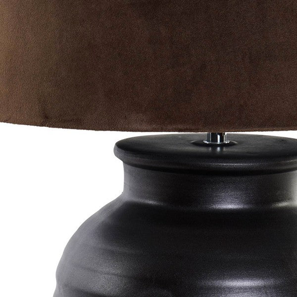 Tischlampe Dekodonia Braun Samt Leinen Kunststoff aus Keramik (40 x 65 cm)