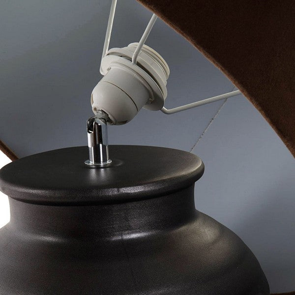 Tischlampe Dekodonia Braun Samt Leinen Kunststoff aus Keramik (40 x 65 cm)