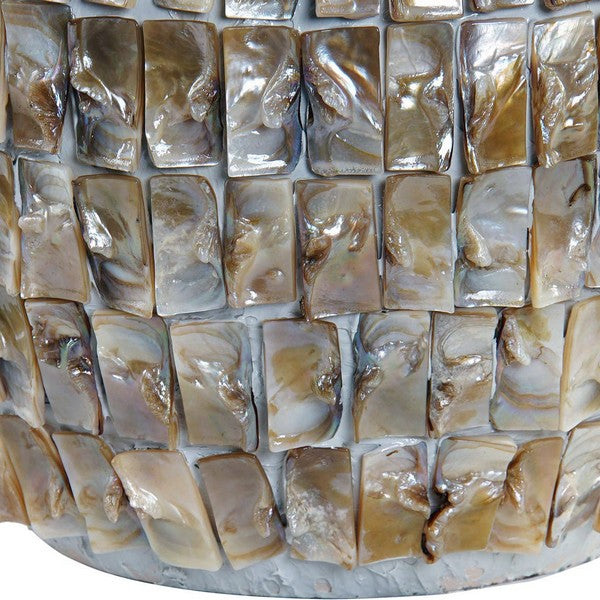 Tischlampe Dekodonia Leinen aus Keramik Perlmutt (40 x 59 cm)