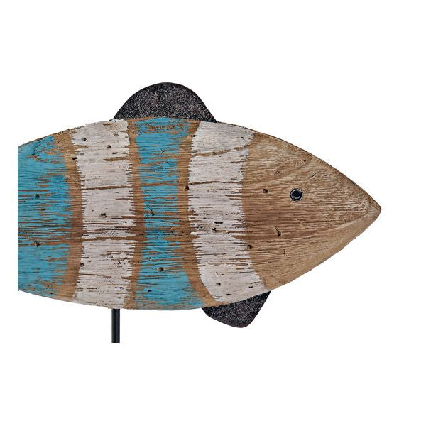 Deko-Figur Dekodonia Holz Metall Fisch (32 x 8 x 35 cm)