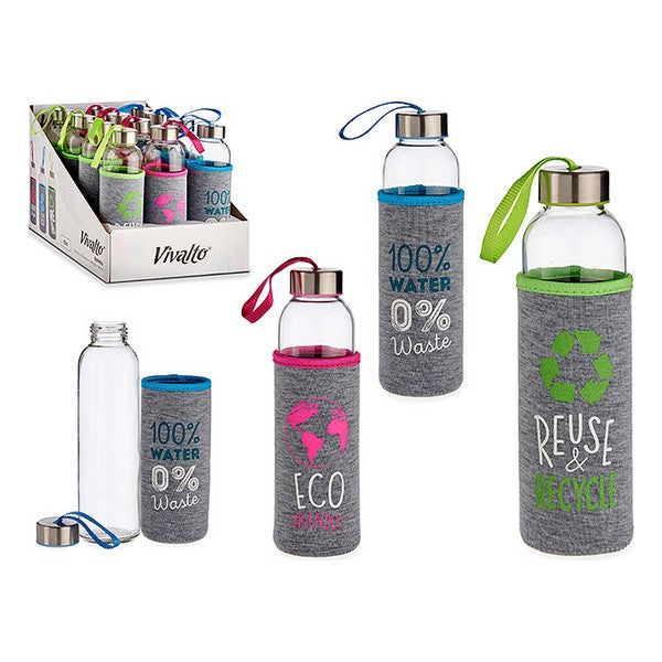 Kristallflasche mit Neoprenhülle RECYCLE  500 ml