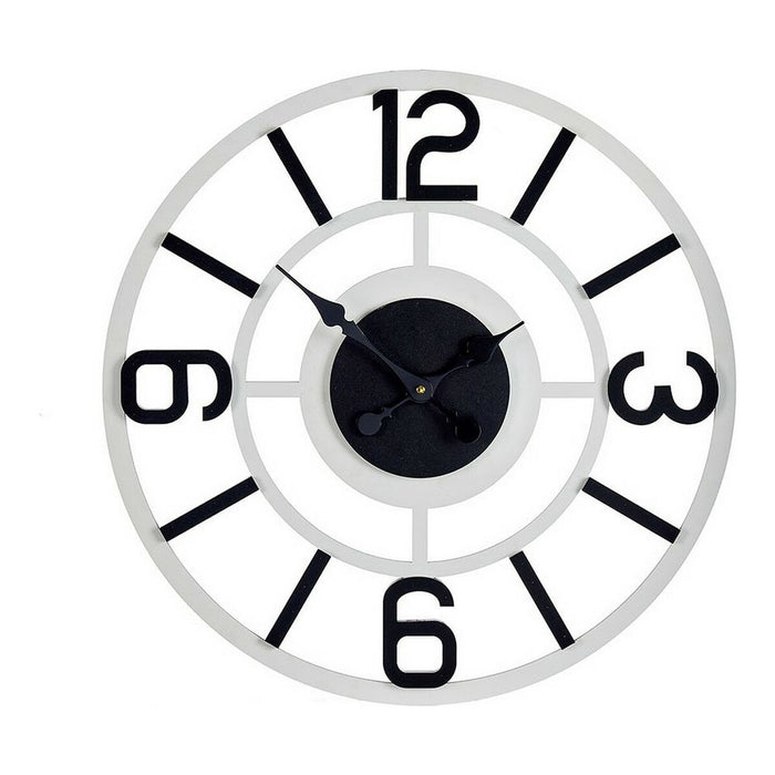 Wanduhr Weiß Schwarz Metall MDF (60 x 3,5 x 60 cm)