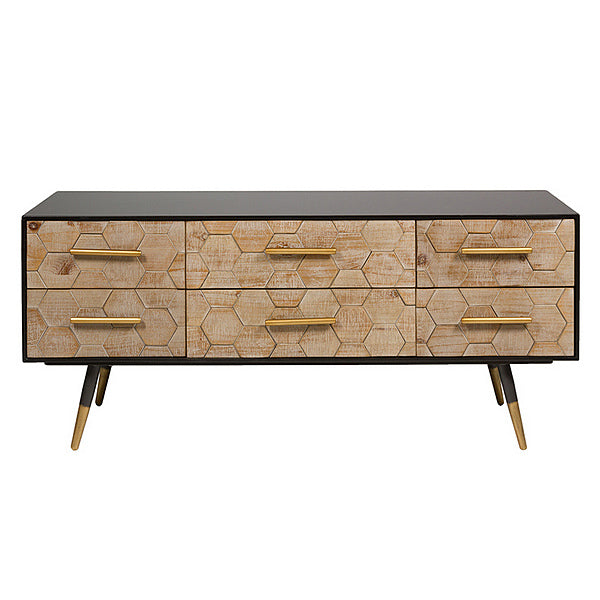 Fernsehtisch Tannenholz (120 X 38 x 52 cm) Kommode