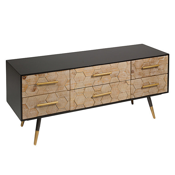 Fernsehtisch Tannenholz (120 X 38 x 52 cm) Kommode