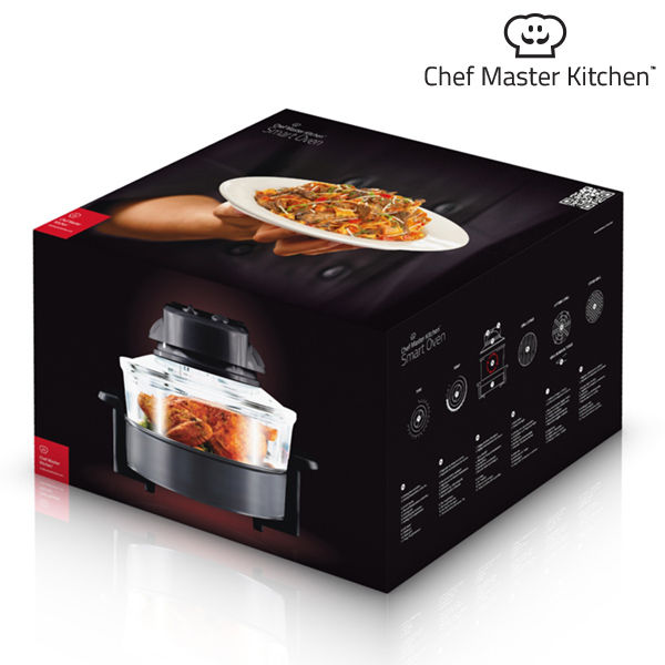 Konvektionsofen Chef Master Kitchen 12 L 1200-1400W Schwarz Durchsichtig