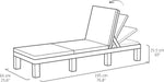 Deluxe Sonnenliege für Garten, Terrasse & Balkon mit verstellbarem Kopfteil, braun, inkl. Auflage, Gartenliege aus Kunststoff, flache Rattanoptik