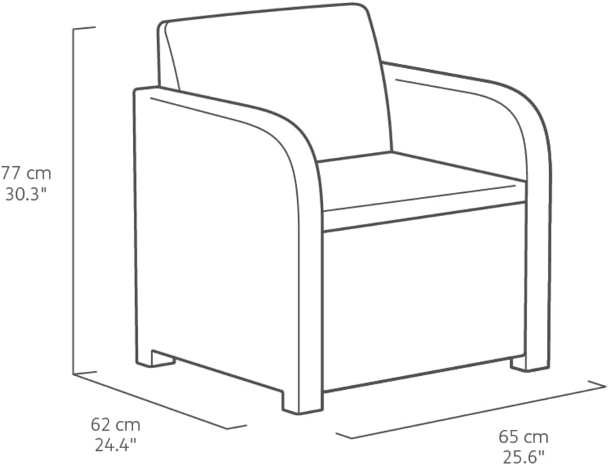 Lounge Gartenmöbel Set 4teilig, mit Sitzkissen, für Garten, Terrasse und Balkon, grau, wetterfest, Sitzgruppe aus Beistelltisch 