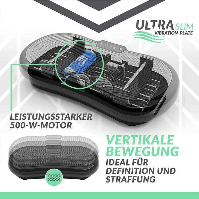 Fitness Ultra Slim Power Vibrationsplatte | Fett verlieren und Fitnesstraining von Zuause | 5 Trainingsprogramme + 180 Stufen | Bluetooth Lautsprecher