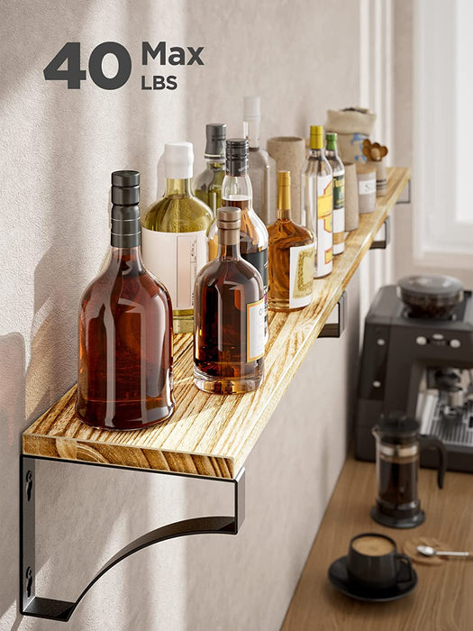 Wandregal im 3er-Set Schweberegale, Regalbrett Holz freischwebend, Wandboard Tiefe 15cm, Länge 42/36/29cm für Badezimmer, Schlafzimmer