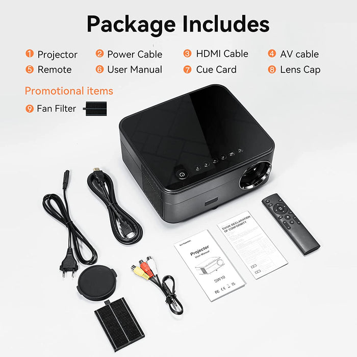 WiFi Beamer, 13000 Lumen Mini 5G Beamer 4K Full HD 200 Zoll Heimkino Projektor, 4P&4D Zoom/Staubfilter/Bluetooth Beamer Kompatibel 