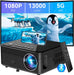 WiFi Beamer, 13000 Lumen Mini 5G Beamer 4K Full HD 200 Zoll Heimkino Projektor, 4P&4D Zoom/Staubfilter/Bluetooth Beamer Kompatibel 