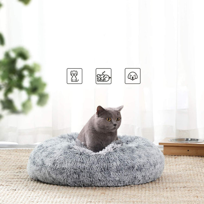 Hundebett, Katzenbett, weiche PV-Samtoberfläche, 50 cm, grau