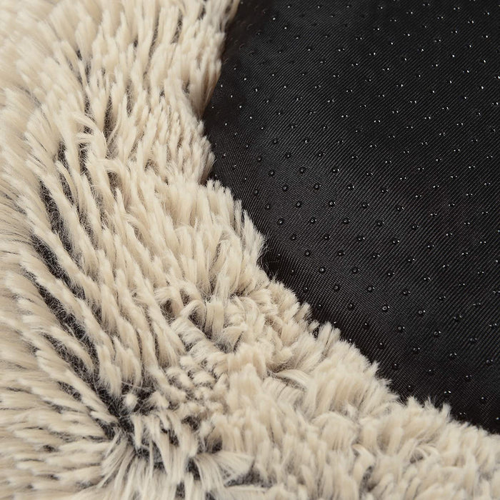 Hundebett, Katzenbett, weicher Plüsch, 60 cm, Khaki