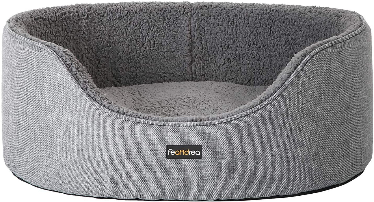 Hundebett, Hundekorb, Wendekissen, 83 x 63 x 27 cm, grau