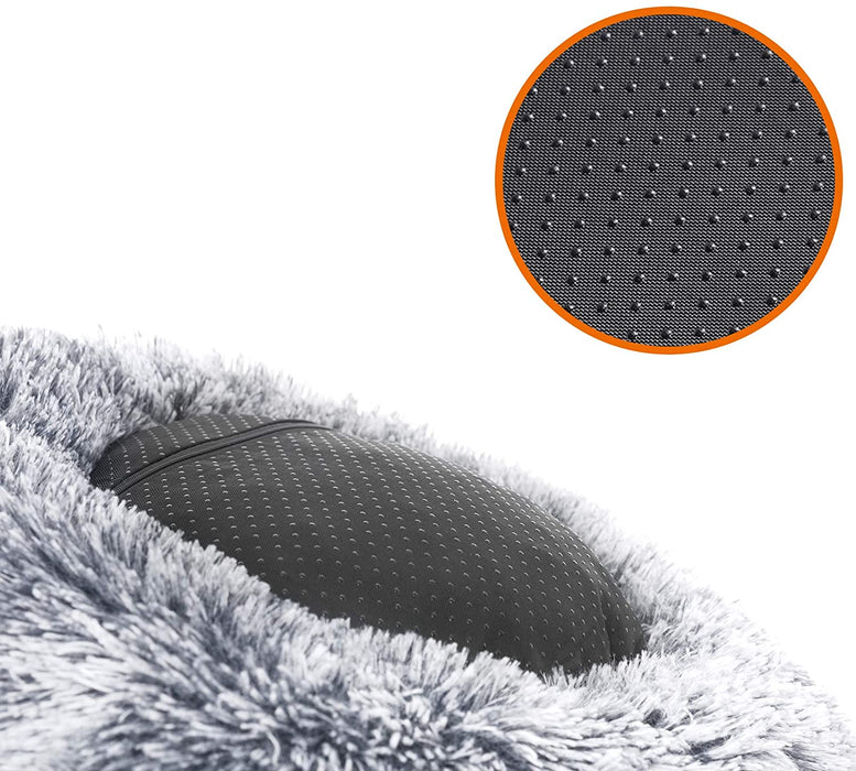 Hundebett, Katzenbett, weiche PV-Samtoberfläche, 70 cm, grau
