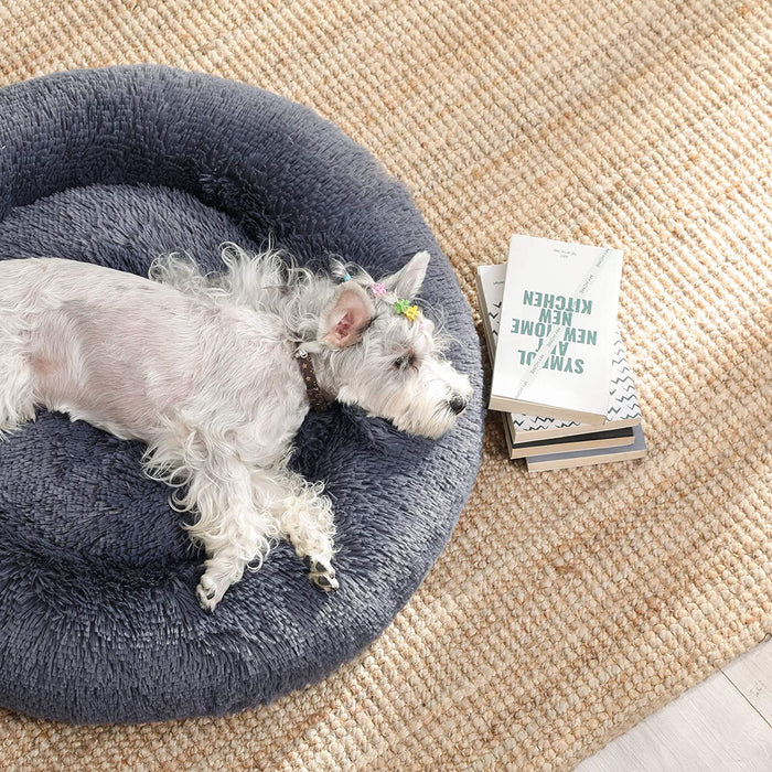 Hundebett, Katzenbett, weicher Plüsch, 70 cm, dunkelgrau
