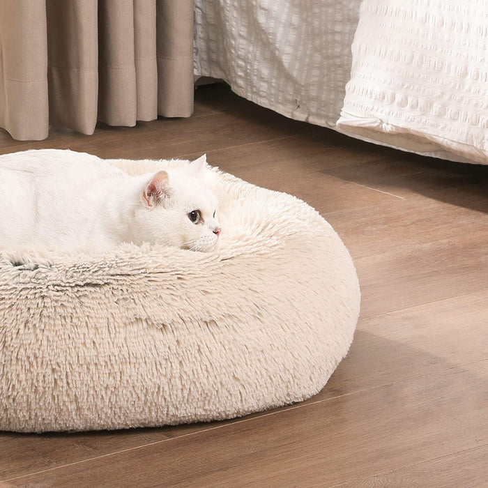 Hundebett, Katzenbett, weicher Plüsch, 50 cm, Khaki