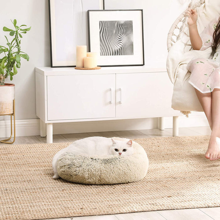 Hundebett, Katzenbett, weicher Plüsch, 50 cm, Khaki