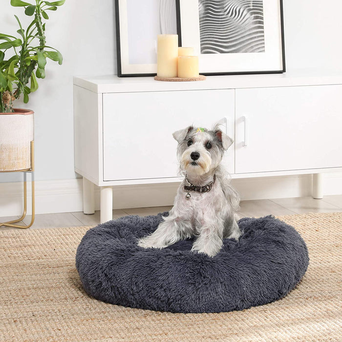 Hundebett, Katzenbett, weicher Plüsch, 70 cm, dunkelgrau