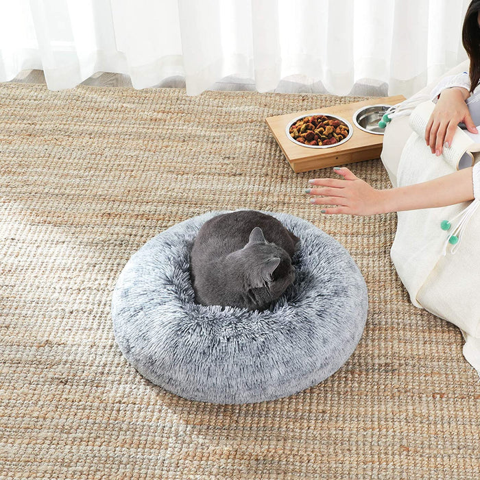 Hundebett, Katzenbett, weiche PV-Samtoberfläche, 50 cm, grau